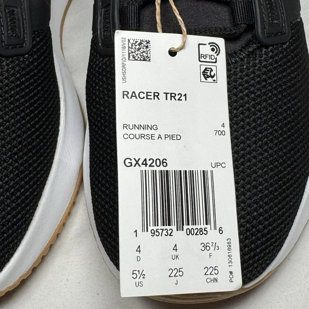 Adidas Racer TR21 Black White Running Shoes Womens‎ US 5.5 Sneakers